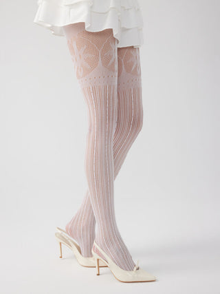 STRIPED LACE TIGHTS