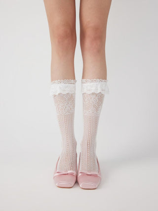 LACE TRIM OVER THE CALF SOCKS