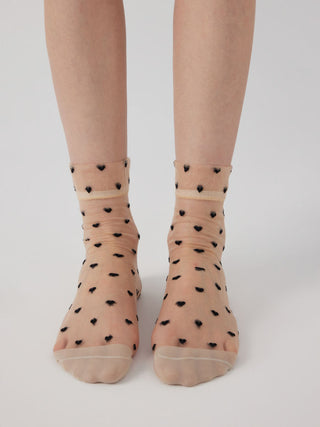HEART POLKA DOT ANKLE SOCKS