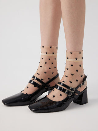 HEART POLKA DOT ANKLE SOCKS