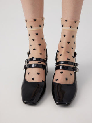 HEART POLKA DOT ANKLE SOCKS