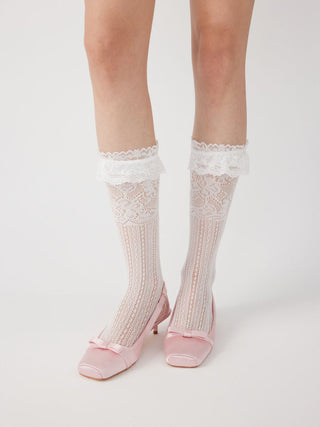 LACE TRIM OVER THE CALF SOCKS