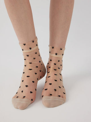 HEART POLKA DOT ANKLE SOCKS