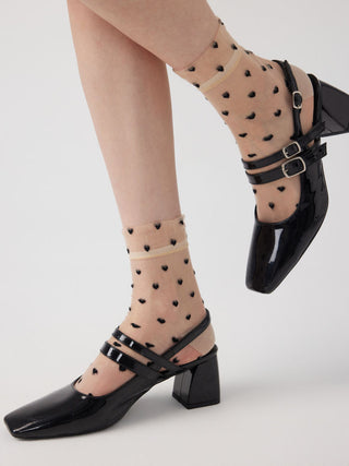 HEART POLKA DOT ANKLE SOCKS