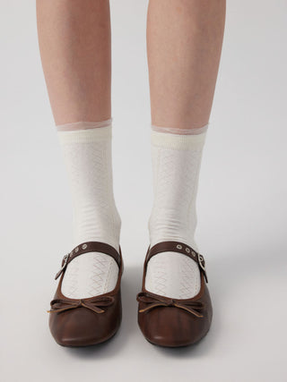 3 PAIRS CABLE KNITTED CREW SOCKS SET