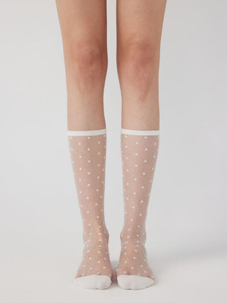 POLKA DOT LACE OVER THE CALF SOCKS
