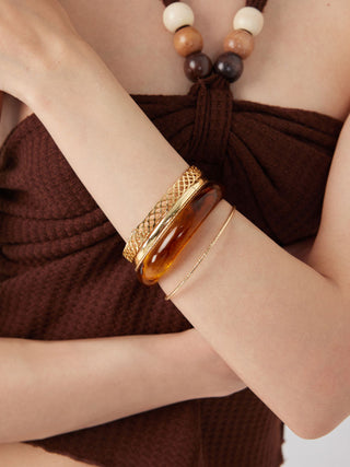 5PCS MARBLE PATTERN & TEXTURED BRACELET SET For Music Festival/Live House Party/Clubbing