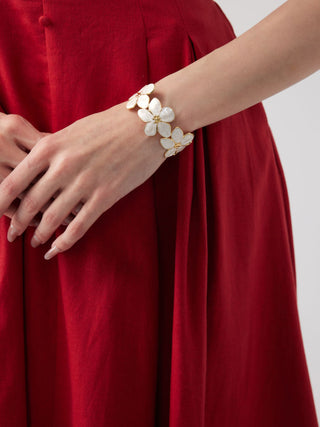 FLOWER OPEN BANGLE BRACELET