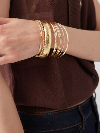 10PCS TWISTED & TEXTURED BRACELET SET For Music Festival/Live House Party/Clubbing Vacation