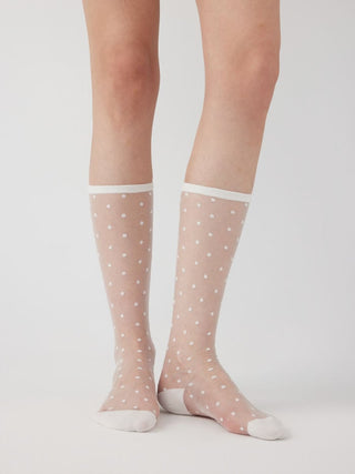 POLKA DOT LACE OVER THE CALF SOCKS