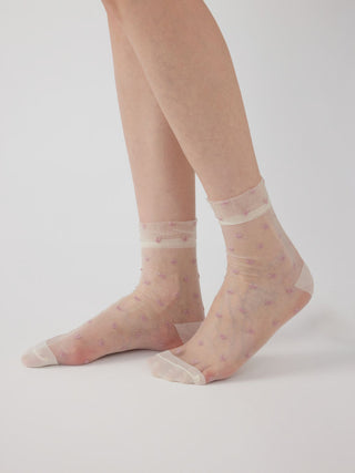 HEART POLKA DOT ANKLE SOCKS