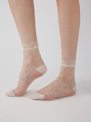 HEART POLKA DOT ANKLE SOCKS