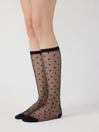POLKA DOT LACE OVER THE CALF SOCKS