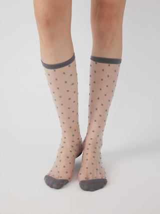 POLKA DOT LACE OVER THE CALF SOCKS
