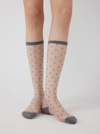 POLKA DOT LACE OVER THE CALF SOCKS