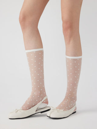 POLKA DOT LACE OVER THE CALF SOCKS