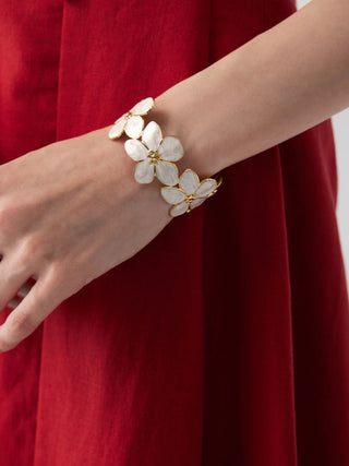 FLOWER OPEN BANGLE BRACELET