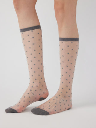 POLKA DOT LACE OVER THE CALF SOCKS