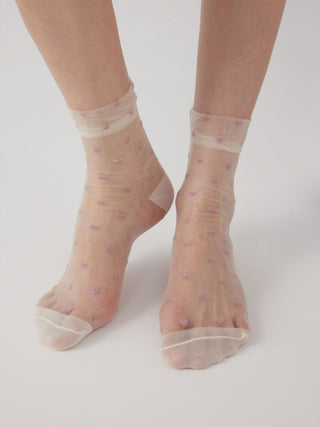 HEART POLKA DOT ANKLE SOCKS
