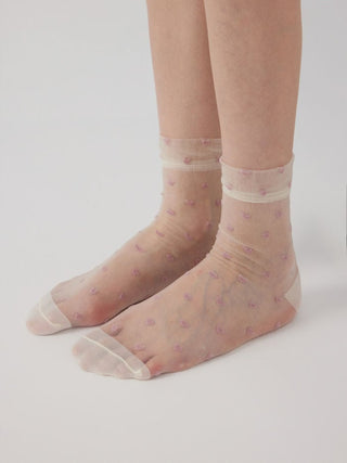 HEART POLKA DOT ANKLE SOCKS