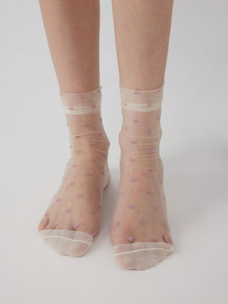 HEART POLKA DOT ANKLE SOCKS