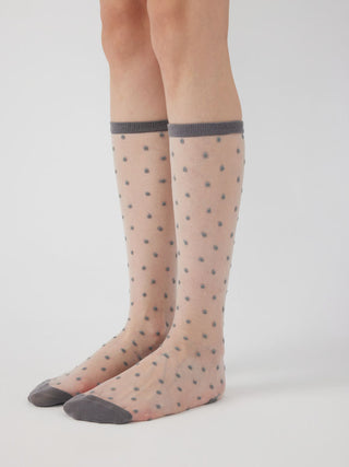 POLKA DOT LACE OVER THE CALF SOCKS