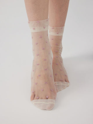 HEART POLKA DOT ANKLE SOCKS