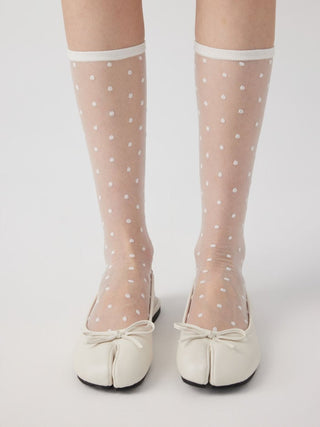 POLKA DOT LACE OVER THE CALF SOCKS