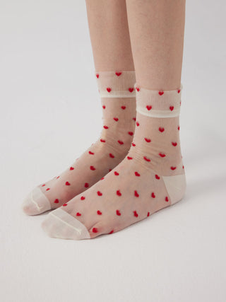 HEART POLKA DOT ANKLE SOCKS