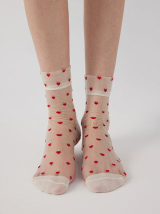 HEART POLKA DOT ANKLE SOCKS