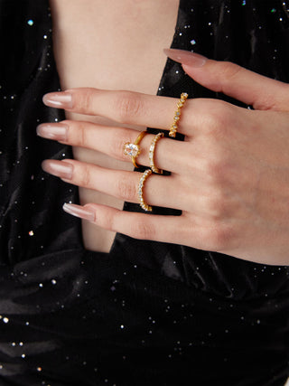 4PCS RHINESTONE RING SET For Date Party/Clubbing
