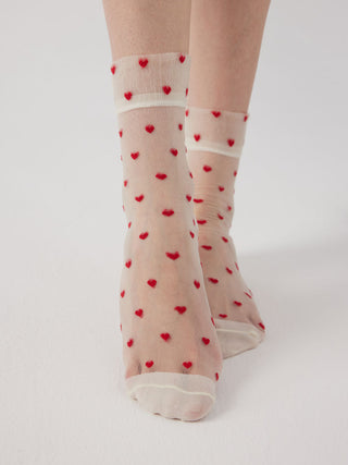HEART POLKA DOT ANKLE SOCKS