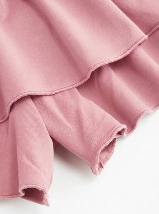 Boat Neck Ruched Ruffle Hem Layered Micro Romper