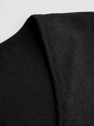 Cotton-blend U-neckline Short Bell Sleeve Tee