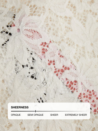 Lace Floral V-neck Ruffle Sleeve Lace Panel Shirt Bodysuit