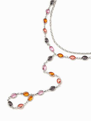 OVAL RESIN LAYERED HAND CHAIN BRACELET
