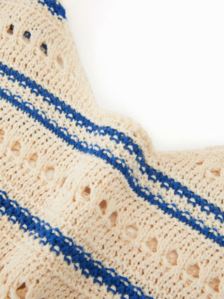 STRIPED KNITTED SHOULDER BAG