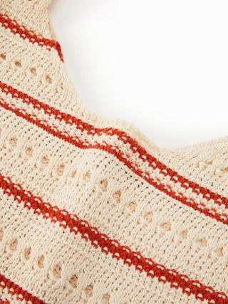 STRIPED KNITTED SHOULDER BAG