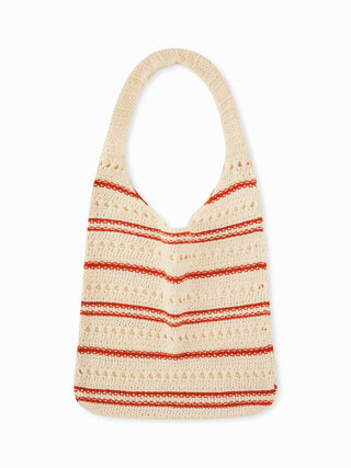 STRIPED KNITTED SHOULDER BAG