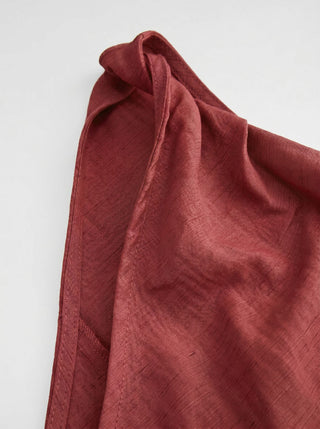 Linen-blend Asymmetrical Neck Ruched One-Shoulder Top