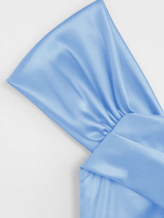 Satin Sculptural Ruched Off-shoulder Mermaid Maxi Dress