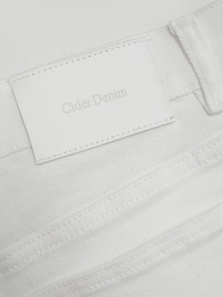 Denim Mid Rise Washed Metal Detail Riding Shorts