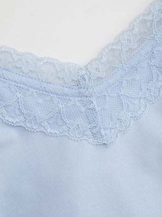 High Stretch Cotton-blend V-neck Lace Trim Cami Top