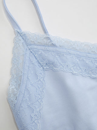 High Stretch Cotton-blend V-neck Lace Trim Cami Top