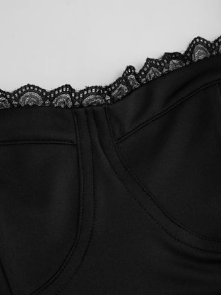 Sweetheart Neck Lace Trim Slim Corset Cami Top