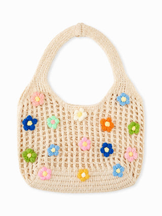 FLOWER KNITTED TOTE BAG