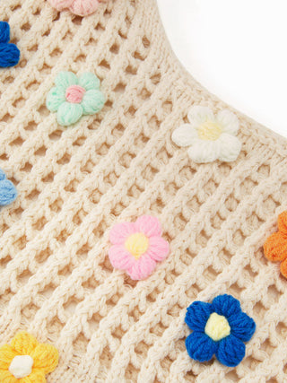 FLOWER KNITTED TOTE BAG