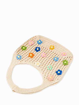 FLOWER KNITTED TOTE BAG