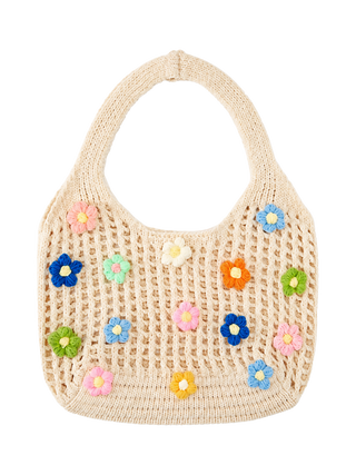 FLOWER KNITTED TOTE BAG