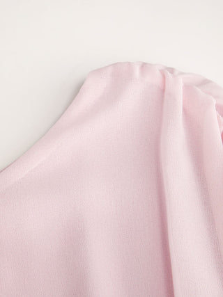 Chiffon Mid Rise Draped Wide Leg Jumpsuit